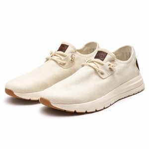 Hey Dude Socorro Canvas Shoes Cream Lace Up Slip On Mens Size 9